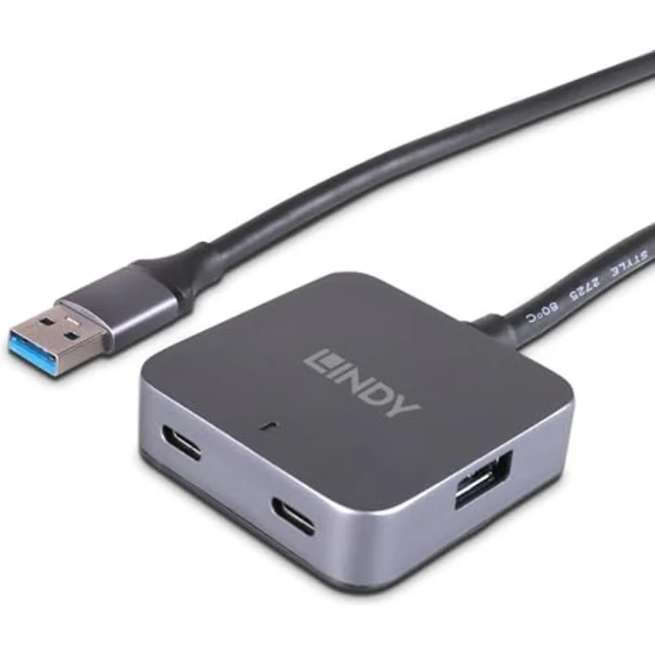 LINDY 43388 5 m 4 Port USB 3.0 Hub, Hochleistungs-Hub mit aktivem Kabel, 5 Gbit/s Geschwindigkeit, schwarz – Bild 2