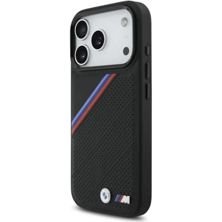 BMW Etui M Tricolor Metal Logo MagSafe für iPhone 17 Pro, Schwarzes Smartphone Backcover mit sportlichem Design und hochwertigem Kunststoff – Bild 2