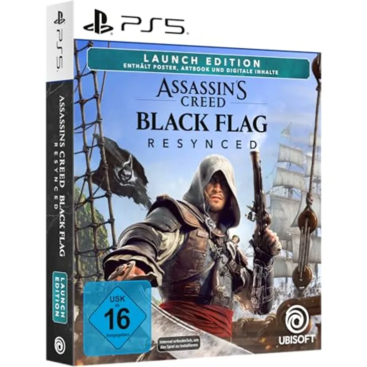 UBISOFT Assassin's Creed Black Flag Resynced - Launch Edition [PlayStation 5], Next-Gen Open World mit Raytracing und Dolby Atmos, verbesserte Stealth- und Kampfdynamik, exklusive Inhalte
