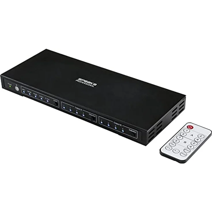 SpeaKa Professional 4x2 Port HDMI-Switch mit Audio-Ports 3840 x 2160 Megapixel Schwarz – Bild 1