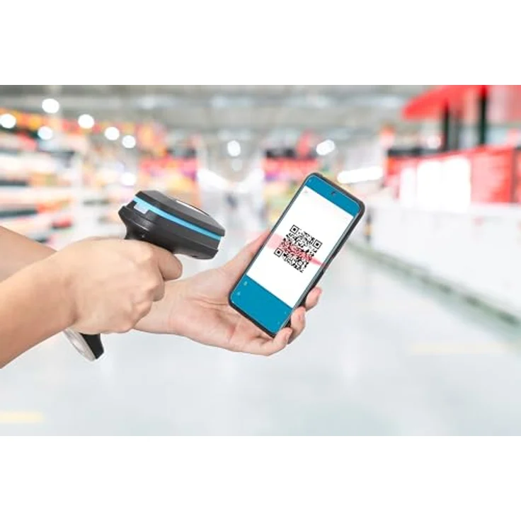 Manhattan Kabelloser 2D Long Range LED-Barcodescanner, 1D/2D Barcode-Scanner mit 80 m Reichweite, IP52 Schutz, Schwarz – Bild 4