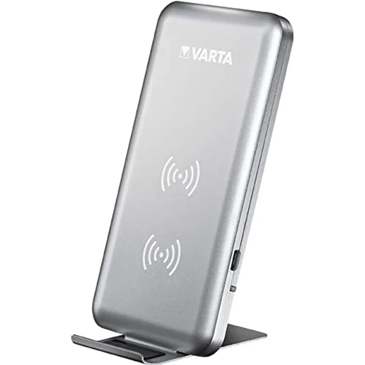 VARTA Fast Wireless Charger mit 10 Watt Schnellladefunktion, Qi-kompatibel, Doppelspulen Technologie, lädt Smartphones horizontal und vertikal – Bild 3