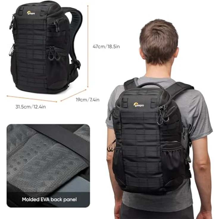 Lowepro ProTactic BP 350 AW III Kamerarucksack, 4 Zugriffspunkte, für Fotografen/Videografen, 17 l, schwarz – Bild 2