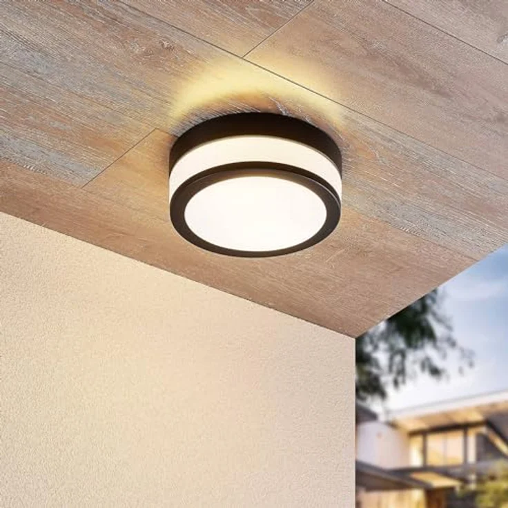 Lindby Deckenlampe Badlampe, spritzwassergeschützt IP44, ø 23 cm, 230V, 2xE27 max. 60W, ohne Leuchtmittel – Bild 3