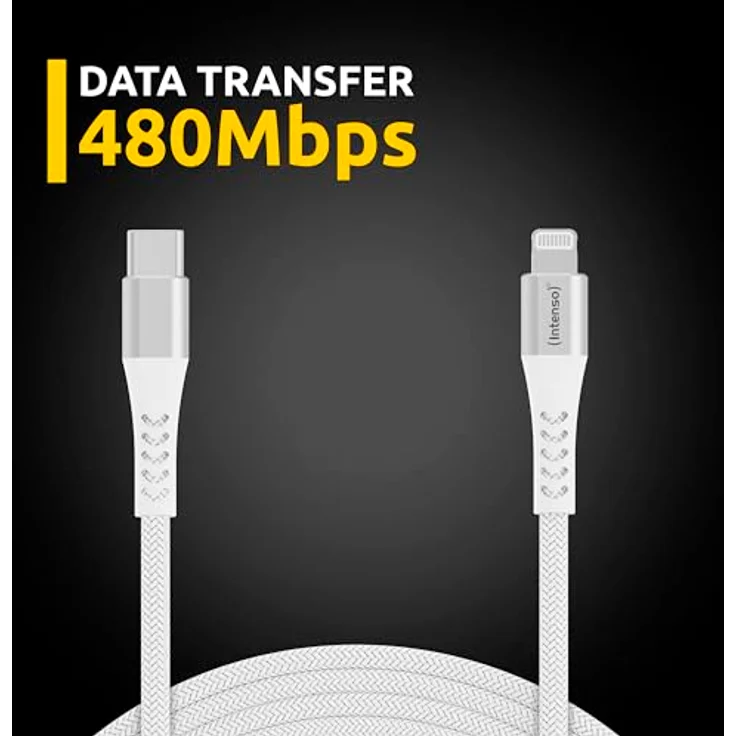 Intenso USB-Cable C315L, USB-C auf Lightning Daten- und Ladekabel, Power Delivery mit bis zu 27 Watt, Nylon, 1.5 Meter, weiß – Bild 5
