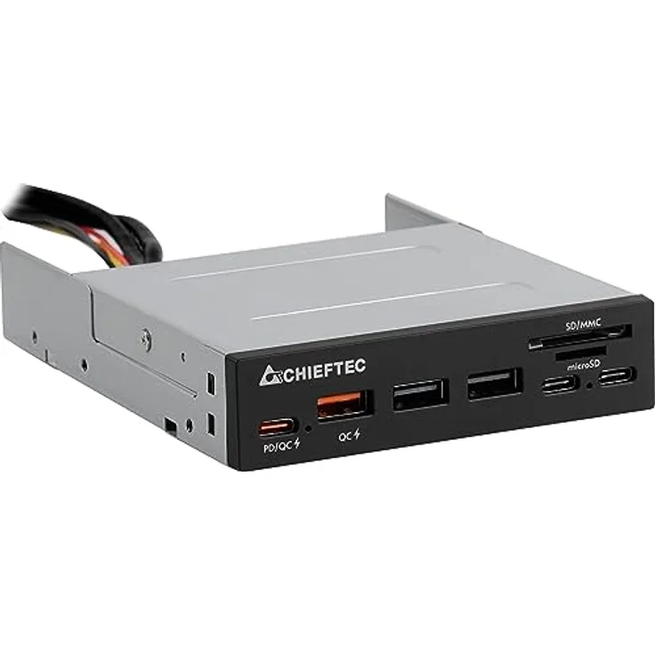 Chieftec CRD-908H, multifunktionaler Kartenleser mit USB 3.2 Gen1, 6 Anschlüssen, schwarz