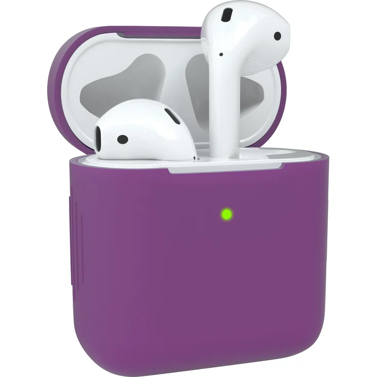 EAZY CASE Kopfhörer-Schutzhülle Silikon Hülle für Apple AirPods 1 & 2, Fullcover Box Silikoncase Schutzhülle Lila – Bild 1