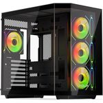 KRUX Empero ATX PC-Gehäuse mit 4x120 mm ARGB Lüftern, Glaspaneelen, USB-C Front-I/O und Unterstützung für bis zu 360 mm Flüssigkeitskühler