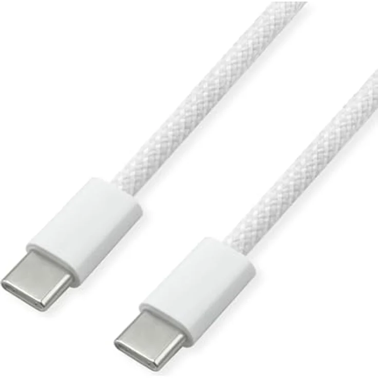 VALUE USB 2.0 Kabel, Typ C-C, 60W, 3 m, weiß, verbesserte Schirmung, vergoldete Kontakte – Bild 1