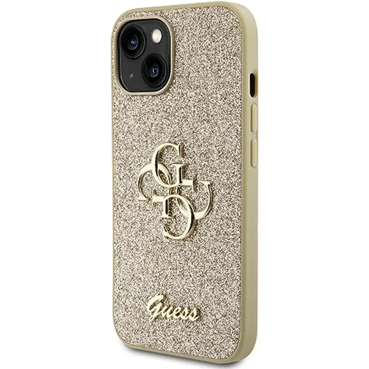 CG MOBILE GUESS GUHCP15SHG4SGD Hülle für iPhone 15 6.1" golden hardcase Glitter Script Big 4G - Hochwertige Verarbeitung – Bild 2