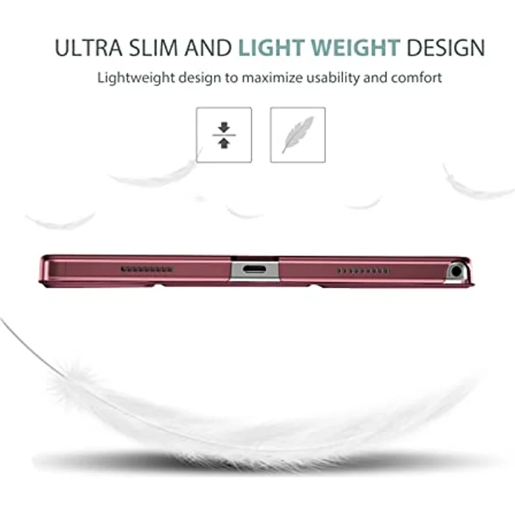 ProCase Hülle für Galaxy Tab A8 10.5” (SM-X200/X205) 2022, ultra dünne klappbare Schutzhülle mit Translucent Frosted Rückseite - Wein – Bild 5