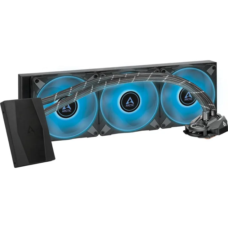 Arctic Liquid Freezer II-420 RGB, All-in-One CPU Wasserkühler mit PWM-Pumpe und statischdruckoptimierten RGB-Lüftern, Schwarz