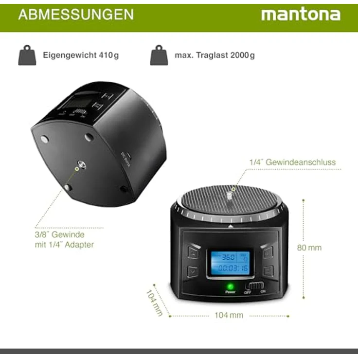 Mantona Turnaround 360 Advanced 3 - elektrischer Panoramakopf – Bild 6