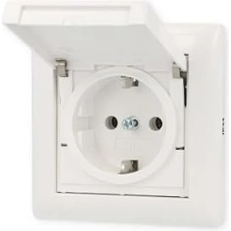 Gira Steckdose 415703 reinweiß mit Klappdeckel IP44 – Bild 2
