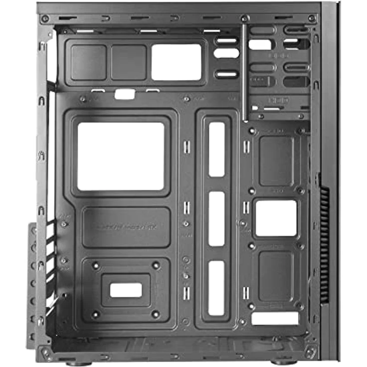 Tacens 2INITIOX, PC-Gehäuse ATX Semi-Tower, 12cm Seitenlüfter, Gebürstete Aluminiumfront, Stahl, Schwarz – Bild 5