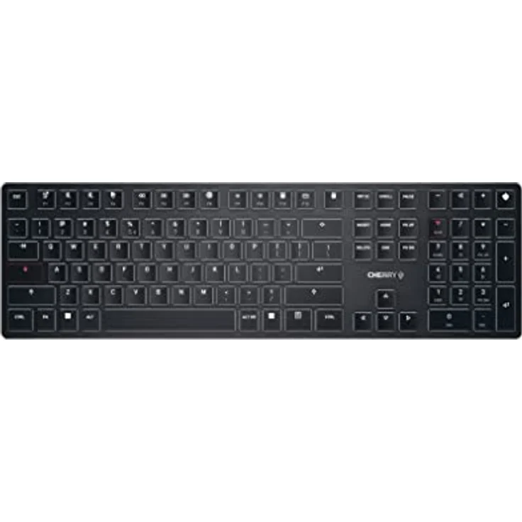 CHERRY KW X ULP, Ultra Flache mechanische High-End-Tastatur, US-Internationales Layout (QWERTY), kabellose Multi-Device-Tastatur für bis zu 4 Geräte, wiederaufladbar, schwarz – Bild 1