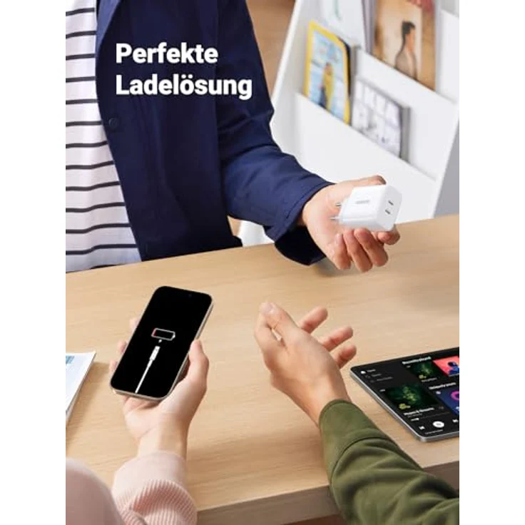 Ugreen USB-C+USB-C 40W PD Wall Charger (20W+20W) EU White – Bild 6