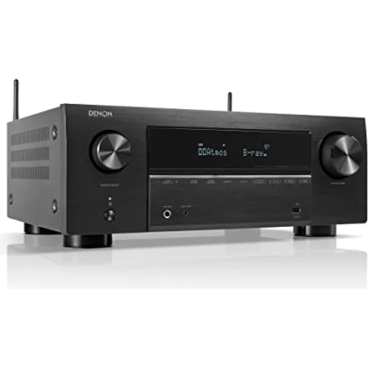 Denon AVR-X2800HDAB 7.2-Kanal AV-Receiver, HiFi Verstärker mit Dolby Atmos, DTS:X, 6 HDMI Eingängen und 2 Ausgängen, 8K HDMI, Bluetooth, DAB, WLAN, AirPlay 2, HEOS Mulitroom, Alexa kompatibel, schwarz
