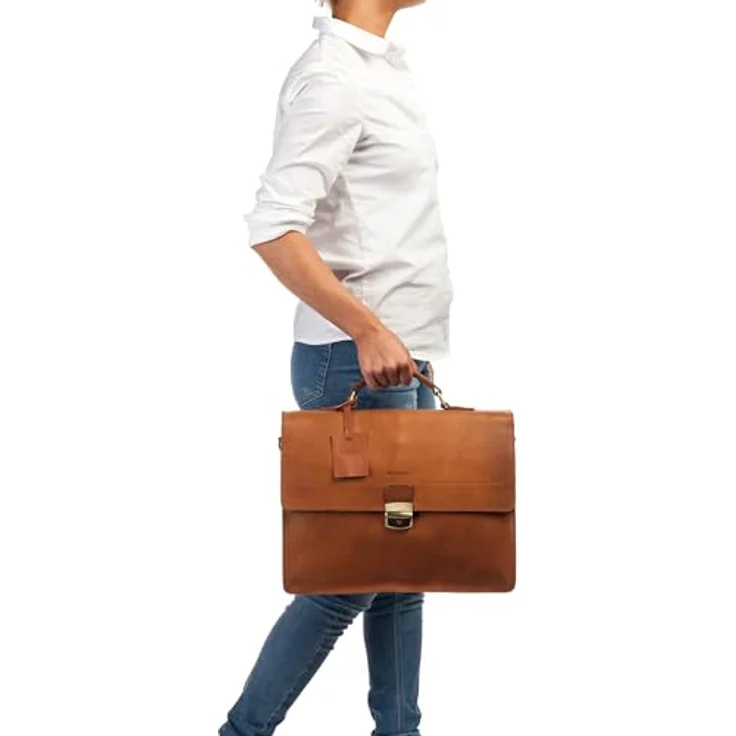 Burkely Vintage Dean Aktentasche, 100% Leder, 38 cm x 18 cm x 29 cm, braun – Bild 6