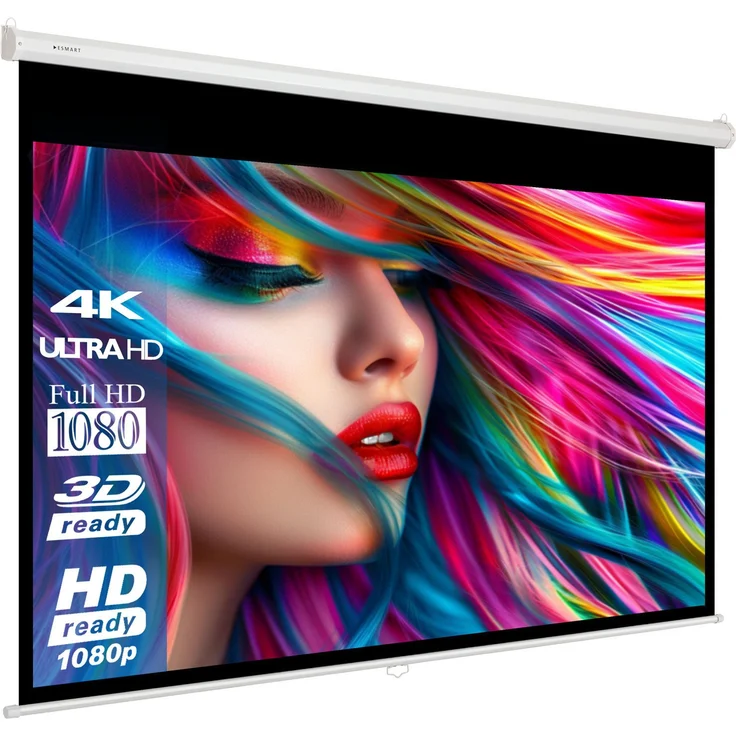 ESMART Germany Rollo Leinwand Rolloleinwand, 140 x 79 cm / 16:9 / Weißes Tuch