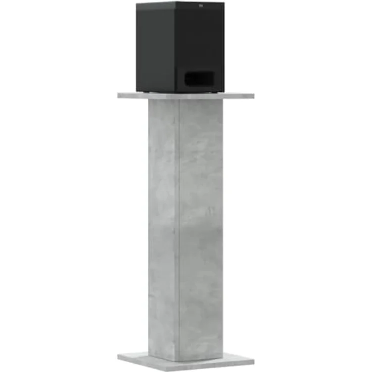 vidaXL Lautsprecherständer 2 STK., Hoher Boxenständer für HiFi Heimkino, Betongrau, Holzwerkstoff mit stabiler Oberfläche und hohlem Design zur Klangverbesserung – Bild 4