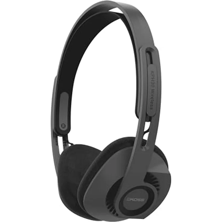 Koss KPH30 Kabellose Bluetooth On-Ear-Kopfhörer, Retro-Stil, 20+ Stunden Akkulaufzeit, USB-C Laden, Mikrofon, Stealth Grey – Bild 1