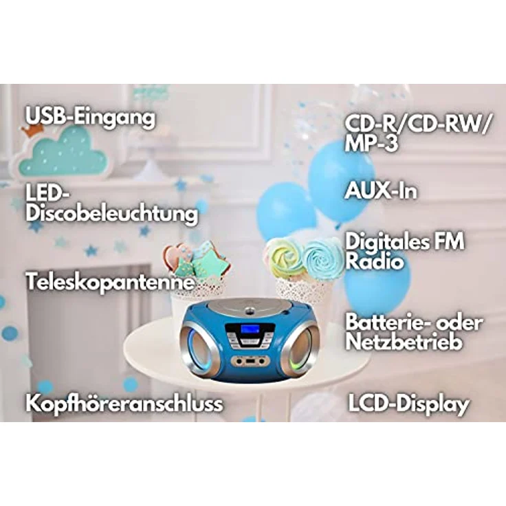 Cyberlux CL-900 CD-Player mit LED-Beleuchtung in Blau – Bild 2