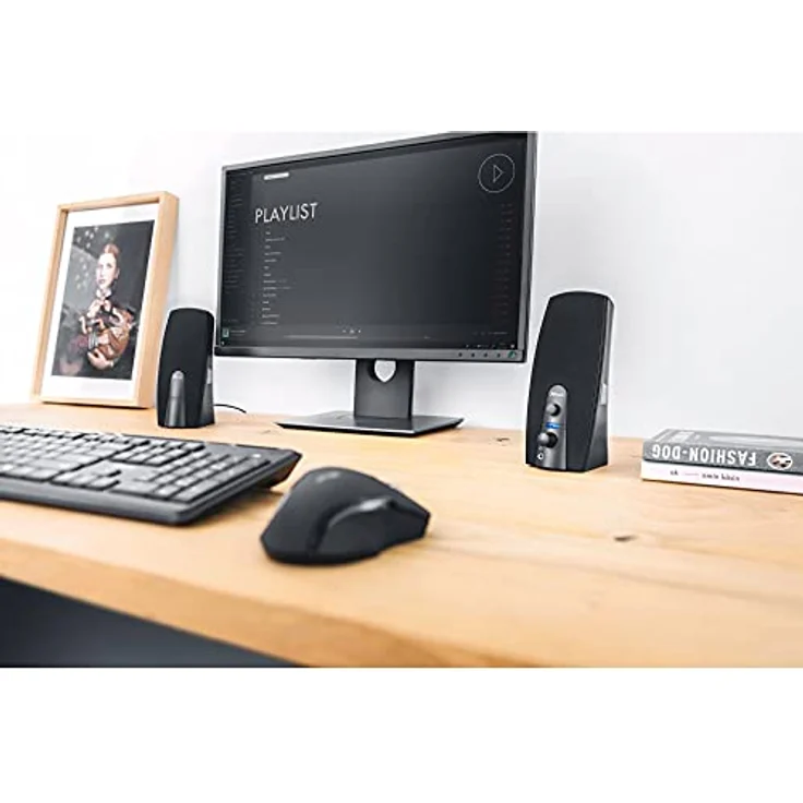 Trust Almo 2.0 PC Lautsprecher Set, 10 Watt, 3,5 mm AUX Klinke, Boxen mit USB-Stromversorgung, Speaker Set, Lautsprecher für PC, Laptop, Computer - Schwarz – Bild 5