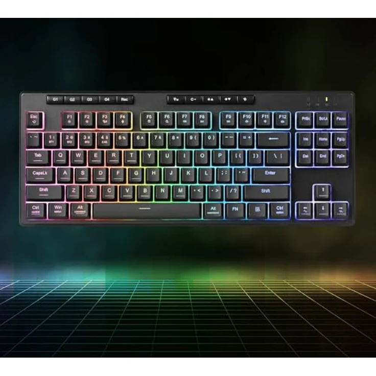 Redragon K516RGB-PRO SHIVA PRO 87, Ergonomische TKL-Tastatur mit dynamischer RGB-Beleuchtung, kabelgebunden und kabellos, Schwarz – Bild 8