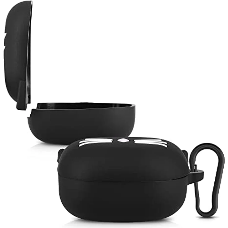 kwmobile Hülle kompatibel mit Samsung Galaxy Buds 2 Pro/Buds 2 / Buds Live - Silikon Kopfhörer Schutzhülle Case Cover Schwarz Weiß – Bild 5