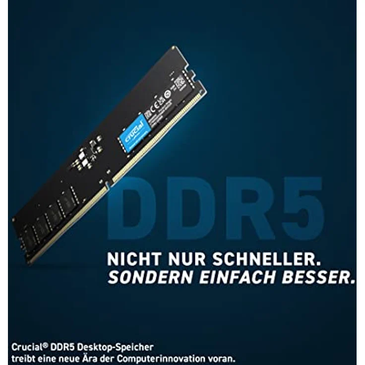 Crucial RAM 32GB Kit (2x16GB) DDR5 5600MHz (oder 5200MHz oder 4800MHz) Desktop-Speicher CT2K16G56C46U5 – Bild 2