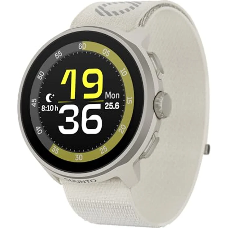 Suunto Run Frost Gray, Smartwatch 46 mm mit Bluetooth, 12 Tage Akkulaufzeit und strapazierfähigem Nylonarmband – Bild 1
