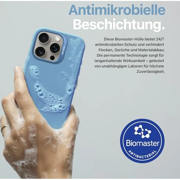 Decoded AntiMicrobial Silicone Backcover Case mit MagSafe für iPhone 16 Pro Max - Blau, Smartphone Hülle – Bild 2