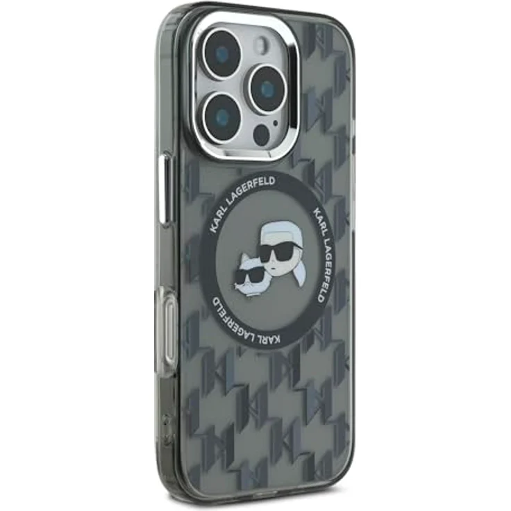 CG MOBILE Karl Lagerfeld KLHMP16LHMCKMHK Hülle für iPhone 16 Pro 6.3" schwarz IML Monogram Karl&Choupette Head - MagSafe kompatibel – Bild 4