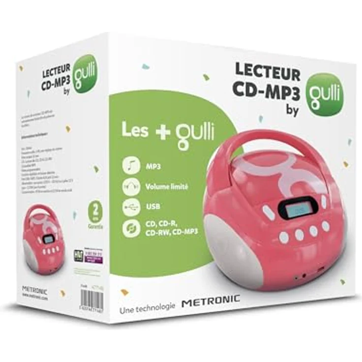 Metronic Gulli Radio-Tragbarer CD--MP3-Player für Kinder, mit USB-Port – Bild 11