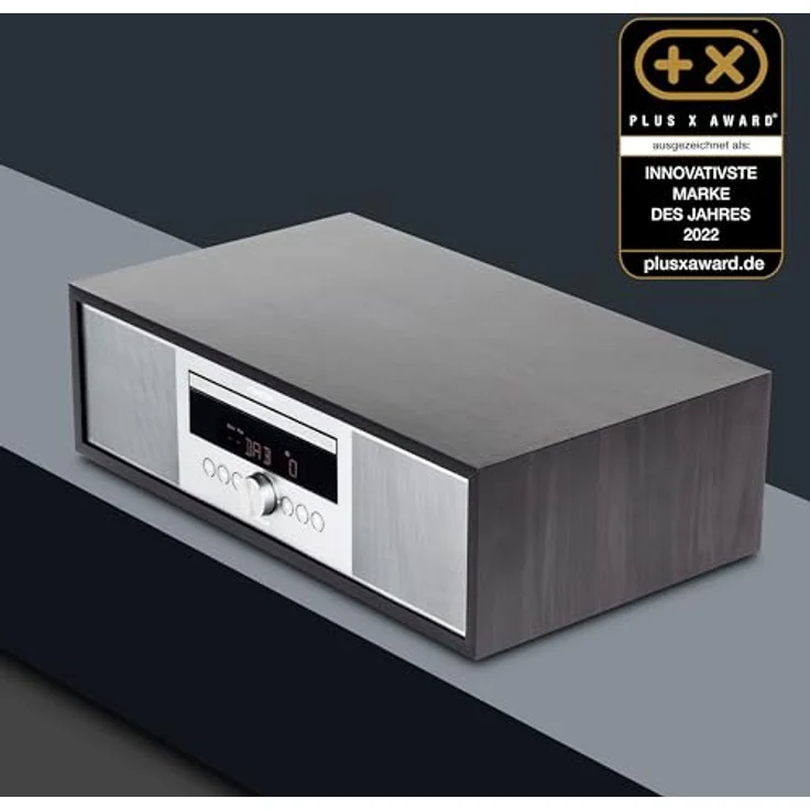 MEDION P64145 All in One Audio System (DAB+, CD, MP3, PLL UKW Radio, USB, Kompaktanlage, Elegantes Design, Weckfunktion, Sleep Einschlafautomatik) schwarz-Silber – Bild 2