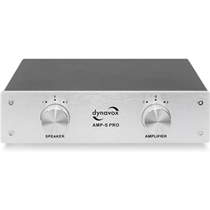 Dynavox AMP-S Pro, Verstärker- und Lautsprecher-Umschalter in Metallgehäuse, für Stereo- und Surround-Verstärker, Verbindung über Bananenstecker oder Klemmanschluss, Silber – Bild 2