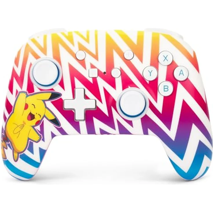 Verbesserter Kabelloser PowerA-Controller für Nintendo Switch - Lebhafter Pikachu, Nintendo Switch Lite, Gamepad, Spiele-Controller, Bluetooth-Controller, Aufladbar, Offiziell Lizenziert – Bild 1