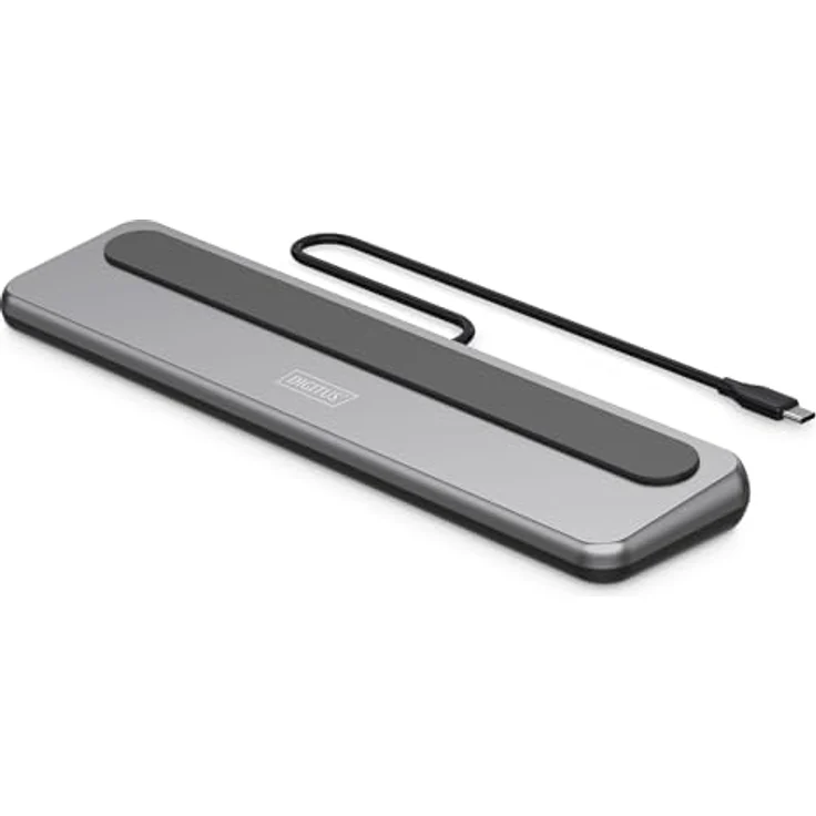 DIGITUS USB-C Docking Station 12-Ports, 2x HDMI, 1x DP UHD 8K 30Hz, 2x USB-A 3.2 Gen2, 1x Typ-C 3.2 Gen2, 1x Typ-A 3.2 Gen1, RJ45, Kartenleser, 3,5mm Audio, Grau – Bild 1