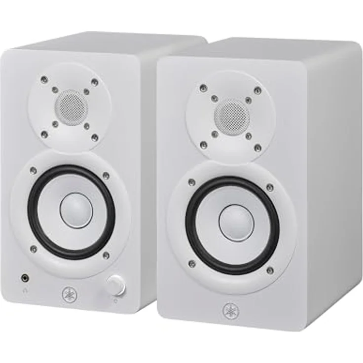 Yamaha HS4 Studiomonitore, 2-Wege Aktivlautsprecher mit Bassreflex, 4.5", 52W, Flacher Frequenzgang, Raumsteuerung, Weiß, Paar für Musikproduktion und Videobearbeitung – Bild 1