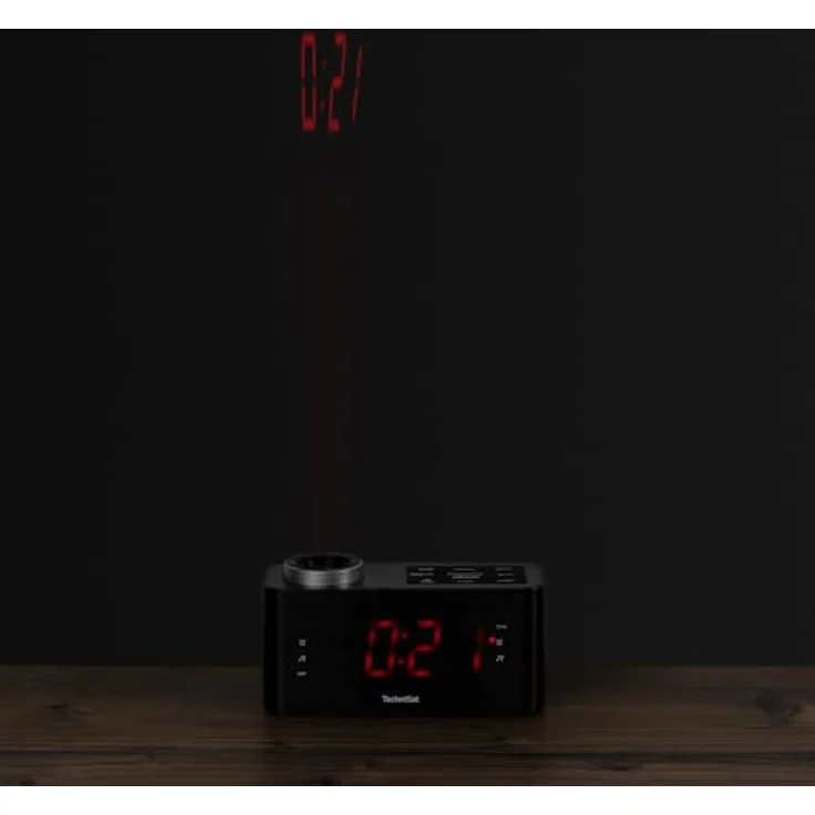 TechniSat DIGICLOCK 3 – UKW Projektionswecker für Schlafzimmer (180° Projektor, Zwei Weckzeiten, Schlummerfunktion, einstellbares LCD-Display, Batterie Backup) in Schwarz – Bild 3