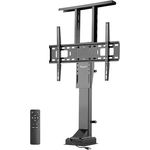 EasyLife TV Lift/TV Bodenständer elektrisch mit Fernbedienung, 37 bis 65 Zoll, VESA Halterung bis 600x400, Schwarz, leistungsstarker Motor mit integriertem Anti-Kollision Schutzsystem