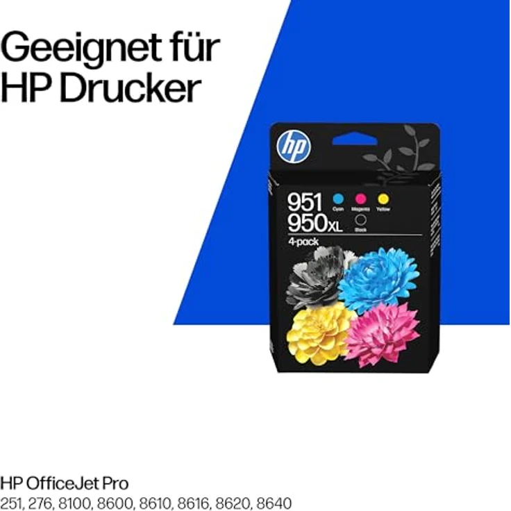 HP 950XL/951 (C3WK1AE), Original Druckerpatronen 4er-Set, schwarz, cyan, magenta, gelb, hohe Druckqualität, ca. 1650 und 535 Seiten – Bild 3