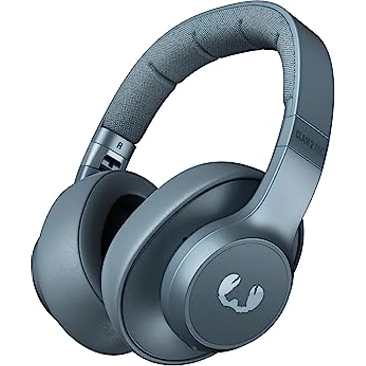Fresh 'n Rebel Clam 2 ANC, kabellose Noise Cancelling-Kopfhörer Over-Ear, 60 Stunden Wiedergabezeit, mit Mikrofon, faltbar, Schnellladefunktion, Audioeingang, Vegane Leder Ohrmuscheln (Dive Blue)