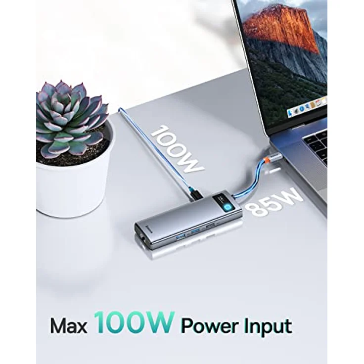 Baseus USB C Hub 4K HDMI Display, 9 in 1 USB C Docking Station 2 HDMI Dual Monitor, Gigabit Ethernet, 100W PD,SD/TF Card Reader, 3 USB, USB C Multiport Adapter for MacBook/Dell/HP/Surface/Lenovo – Bild 4
