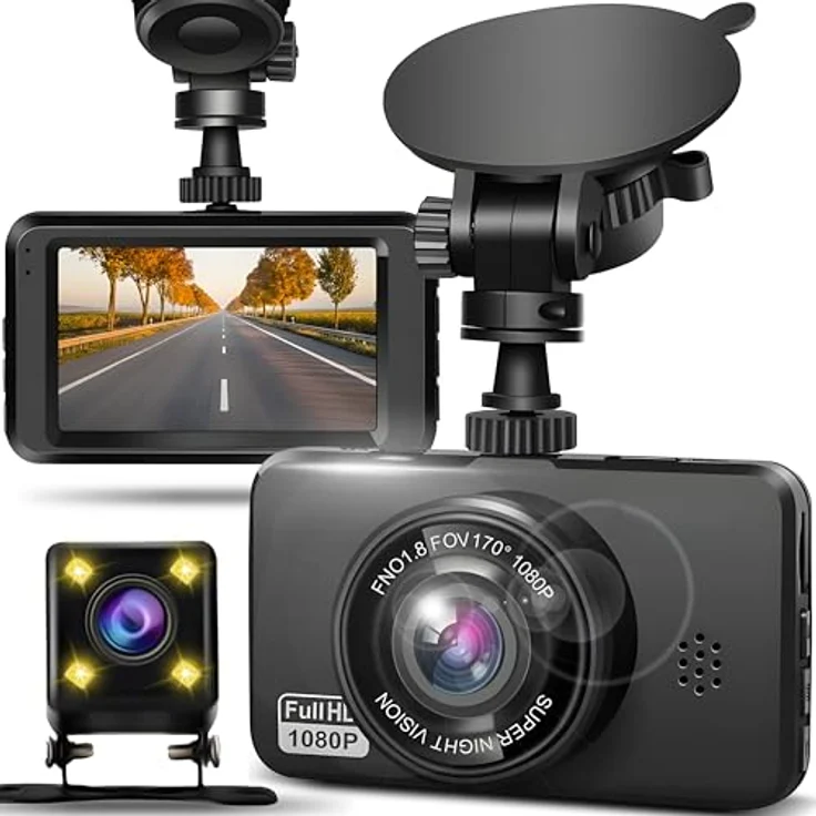 Retoo Dashcam Auto Autokamera Unterstützt Karte MicroSD Parküberwachung Bewegungserkennung Parkmonitor Mikrofon und Lautsprecher USB- und HDMI-Schnittstelle Schwarz – Bild 1