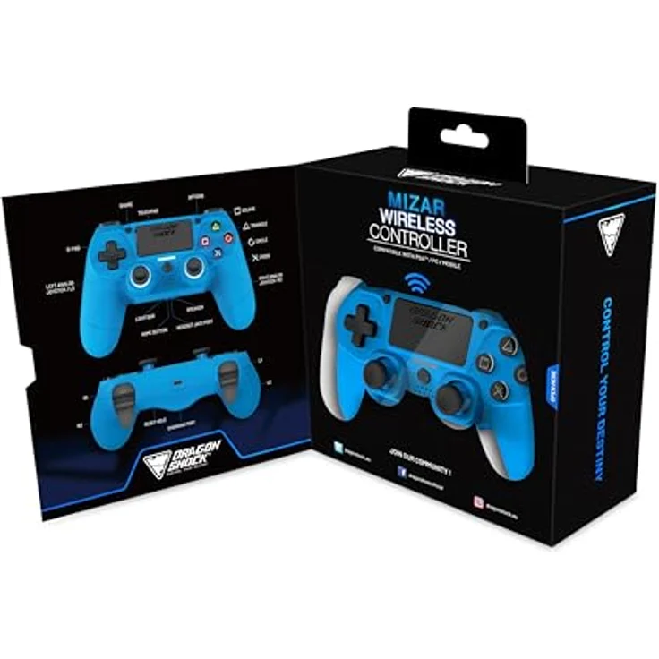 Dragonshock Mizar Gamepad für PlayStation 4, kabellos mit D-Pad und Bluetooth, schwarz – Bild 8