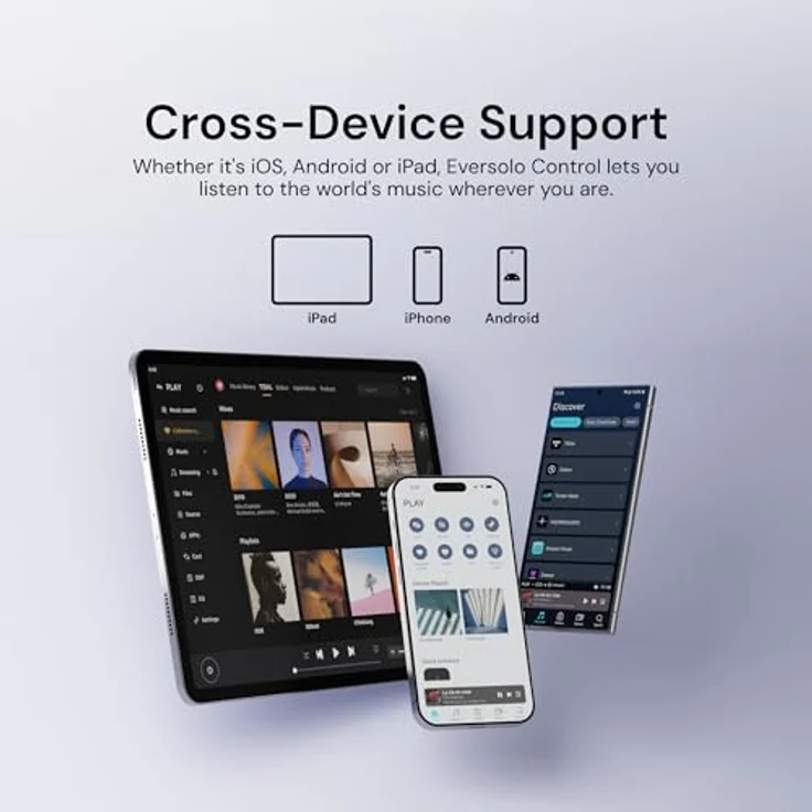 Eversolo Eversolo Play CD-Edition Kompaktanlage mit CD-Spieler, Streaming Verstärker, 5,5 Zoll Touch-Display, Aluminiumgehäuse, 60W Leistung, Multi-Room-System – Bild 6