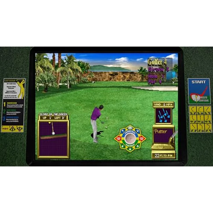 Atari Golden Tee Arcade Classics, PS5 Spielesammlung mit 6 Golden Tee Titeln und 2 Bonusspielen, inklusive interaktiver Trackball-Steuerung und Übungsmodus – Bild 5