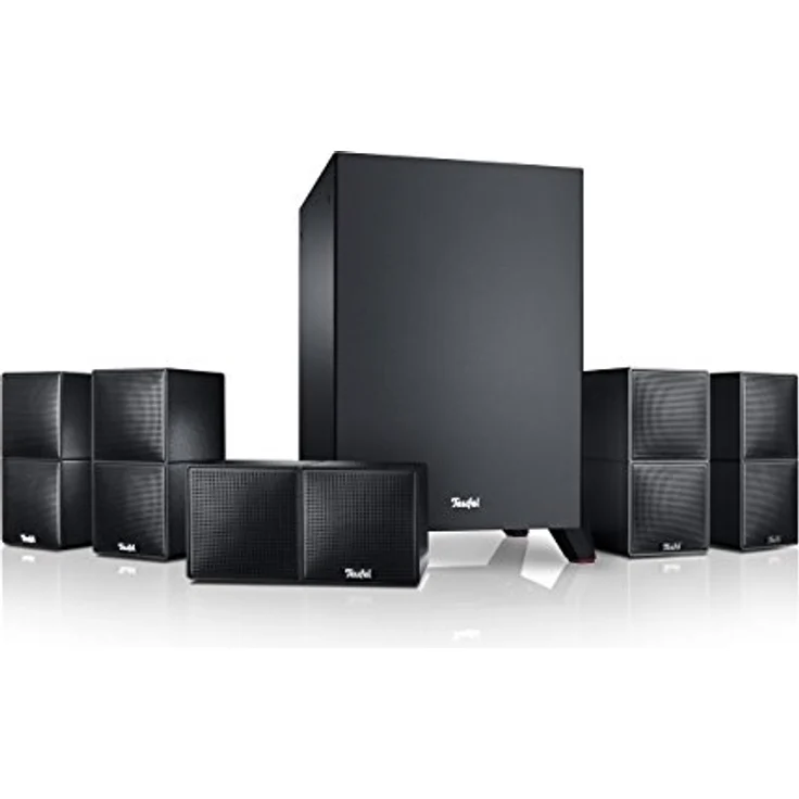 Teufel CUBYCON - 5.1 Heimkino-Set mit Subwoofer, 2-Wege-Micro-Lautsprecher aus Aluminium, HiFi Surround Sound, Höhe Sprachverständlichkeit, Bassreflex - schwarz – Bild 1